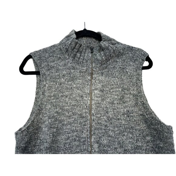 J.Jill Womens  Wool Blend Zip-Up Sleeveless Sweater Vest L Gray - Picture 3 of 10